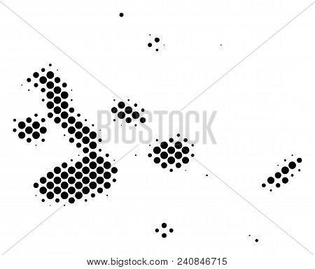 Abstract Galapagos Islands Map. Vector Halftone Territory Scheme. Cartographic Pixel Abstraction. Sc