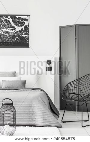Modern Bedroom Interior With Poster