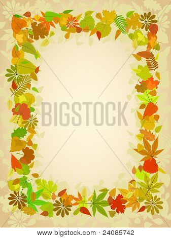 Höst löv ram med plats för text