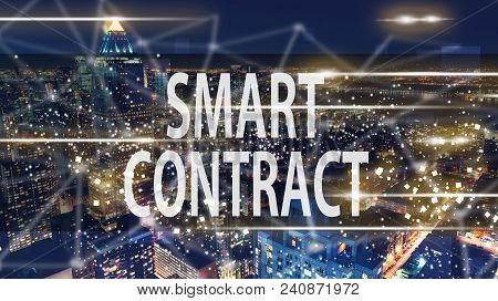 Smart Contract With The New York City Skyline At Night