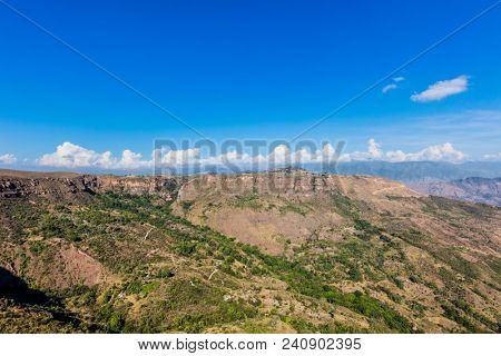 Chicamocha Canyon from Mesa de Los Santos landscapes andes mountains Santander in Colombia South America