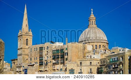 Valletta - Malta: View Of Valletta. Valletta - Italian Word For Small Valley Is The Capital City Of 