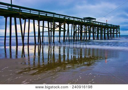 A Case Of The Blues; Sunrise Fishing Pier In Florida