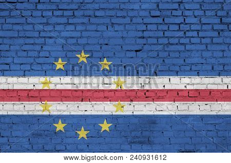 Cabo Verde Flag Is Painted Onto An Old Brick Wall