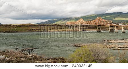 The Dalles Bridge Spans The Mighty Columbia River Connecting Oregon And Washington States