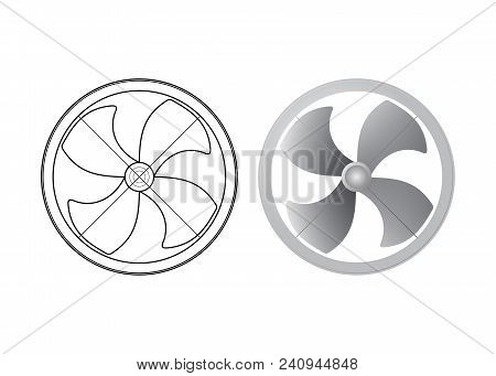 Axial Flow Fan. Propeller Vector Illustration. Ventilation Equipment