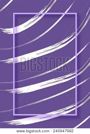 Cover For Graphic Design. Background With Brush Lines And Frame. Vector Illustration.