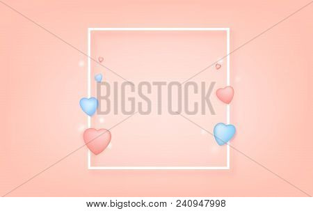 Horizontal Cover With Decorative Frame. Textured Pink Background. Template For Graphic Design And So