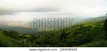 Aerial Panoramic View To Filfil Rainforest In Eritrea