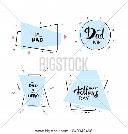 Set Of Happy Father's Day Cards.