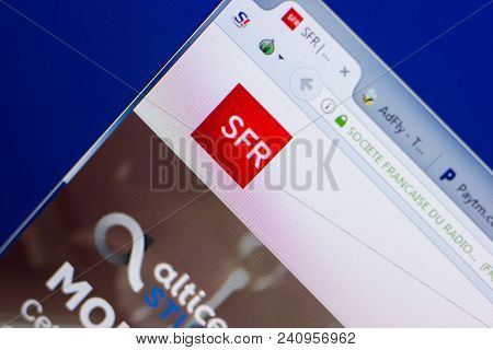 Ryazan, Russia - May 13, 2018: Sfr Website On The Display Of Pc, Url - Sfr.fr