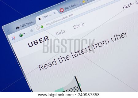 Ryazan, Russia - May 13, 2018: Uber Website On The Display Of Pc, Url - Uber.com