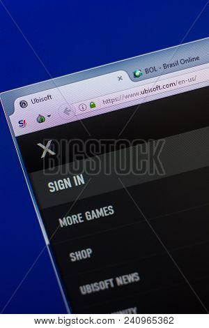 Ryazan, Russia - May 13, 2018: Ubisoft Website On The Display Of Pc, Url - Ubisoft.com