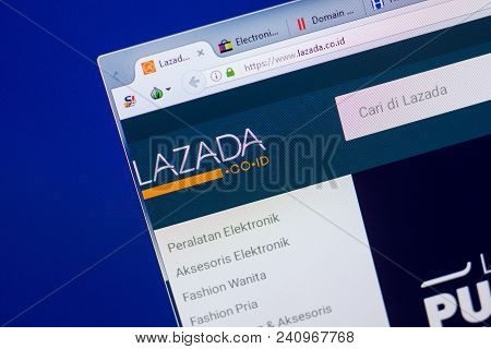 Ryazan, Russia - May 13, 2018: Lazada Website On The Display Of Pc, Url - Lazada.co.id