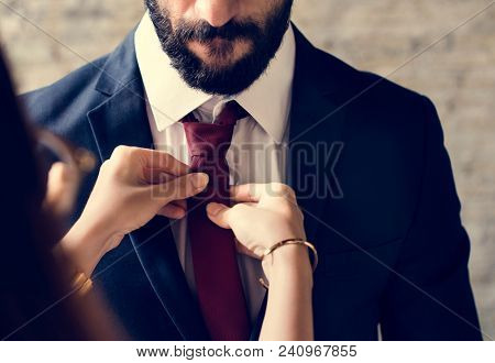Classy mann dressing up