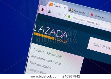 Ryazan, Russia - May 13, 2018: Lazada Website On The Display Of Pc, Url - Lazada.co.id