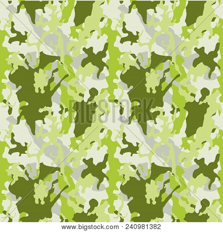 Green Camouflage Fashion Pattern - Seamless Woodland Military Camo Texture.