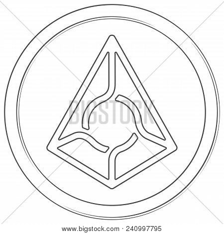 Augur - Cryptocurrency Coin. Vector Thin Line Icon. Lineart Illustration On White Background. Intern