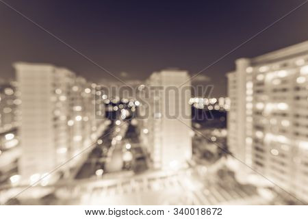 Blurry Background Modern Eunos Hdb Complex In Singapore At Evening