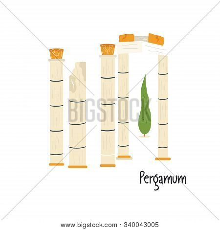 Vector Image Of Famous Turkish Pergamum City