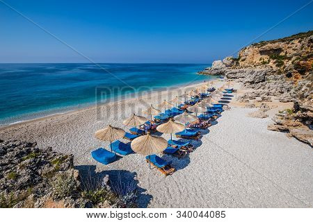 Empty Dhermi Beach - Dhermi, Himare, Europe