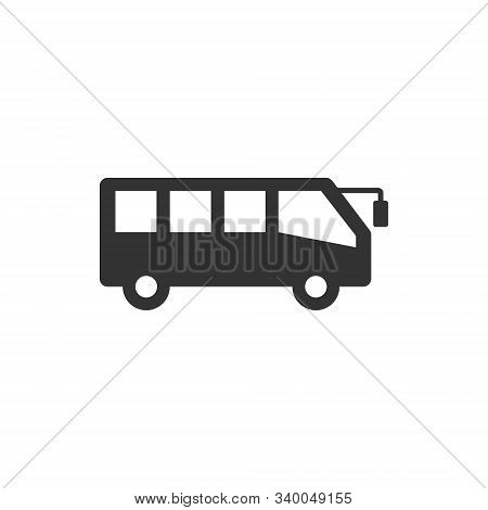 Bus Icon In Flat Style. Coach Vector Illustration On White Isolated Background. Autobus Vehicle Busi