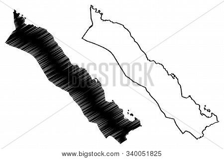 Southern Red Sea Region (horn Of Africa, State Of Eritrea, Regions Of Eritrea) Map Vector Illustrati
