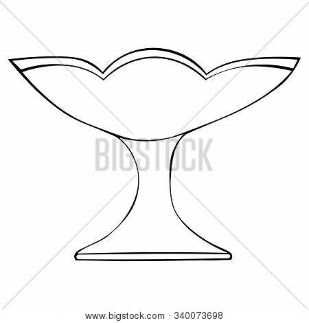 Fruit Bowl. Crystal Capacity. Dishes For Special Occasions. Colorless Background.
