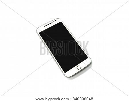 White Mobile Phone Isolated On White Background