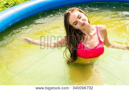 Wet Model Takes A Shower And Swims In Clothes, Wet Clothing, Wet Look Womens, Sauna And Swimming Poo