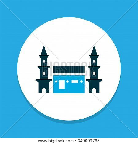 Mecca Icon Colored Symbol. Premium Quality Isolated Hejaz Element In Trendy Style.