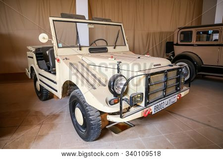 Merzouga, Morocco - September 25, 2019: Off-road Vehicle Dkw Munga In The Morocco National 4x4 Auto 
