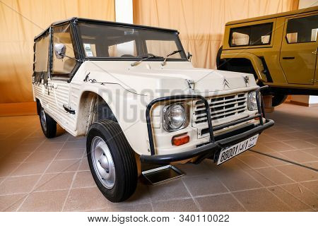 Merzouga, Morocco - September 25, 2019: French Retro Car Citroen Mehari 4x4 In The Morocco National 