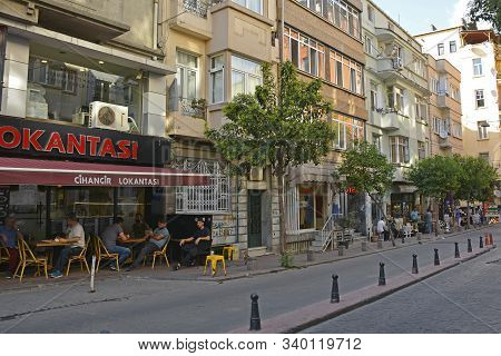 Istanbul, Turkey - September 10th 2019. A Street In The Cihangir District Of Beyoglu, Istanbul
