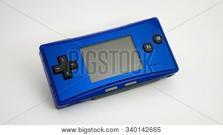 Istanbul, Turkey - December 2019: Nintendo Game Boy Micro On A White Background - Gbm Is The Smalles