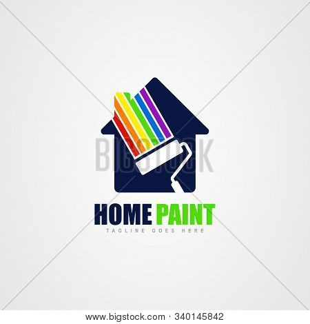 Home Paint Concept Logo Vector Design Template