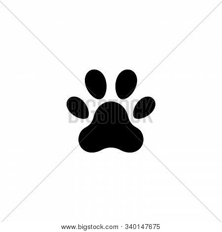 Paw Print Icon Logo Design. Simple Flat Vector Illustration