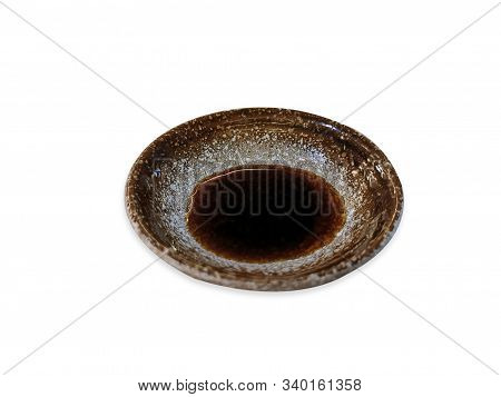 Soyu Sauce In Small Cup On White Background