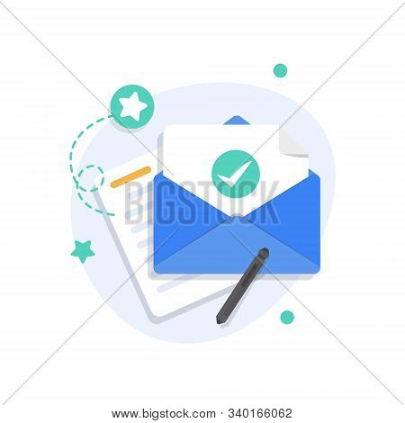 Email And Messaging,email Marketing Campaign,flat Design Icon Vector Illustration