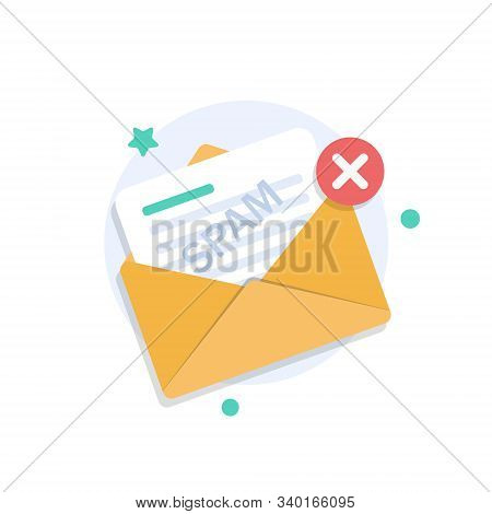 Spamming Mailbox Concept,spam Warning,vector Illustration,flat Design Icon Vector Illustration