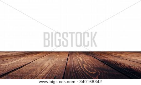 3d Rendering,wooden Top Table On Isolated White Blackgroud
