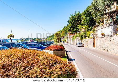 Toscolano Maderno, Lombardy, Italy - September 12, 2019: Scenic Panoramic Beltway Road Around Lake G