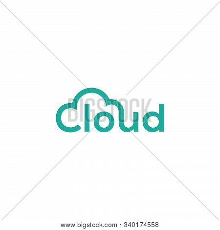 Wordmark Cloud Icon Logo Design. Simple Flat Vector Illustration
