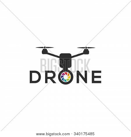 Drone Icon Logo Design. Simple Flat Vector Illustration