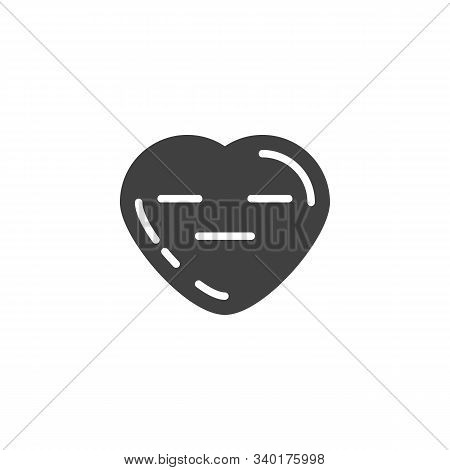 Expressionless Heart Face Emoji Vector Icon. Filled Flat Sign For Mobile Concept And Web Design. Neu