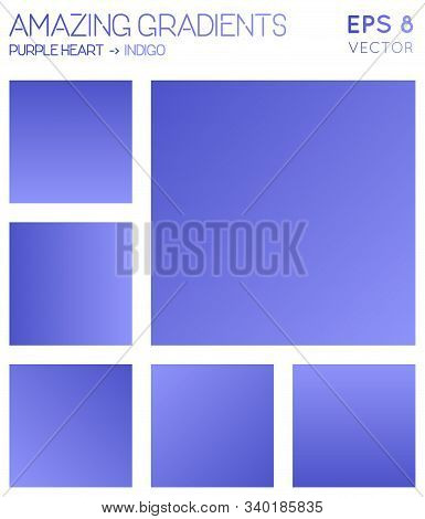 Colorful Gradients In Purple Heart, Indigo Color Tones. Adorable Background, Fabulous Vector Illustr