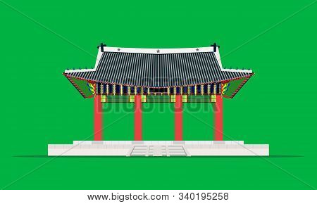 Injeongmun Gate Changedoekgung Palace In Seoul South Korea Vector Illustration Eps10