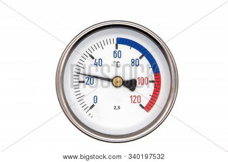 Thermometer Comfortable Meter Analog Measuring Equipment. On White Background.