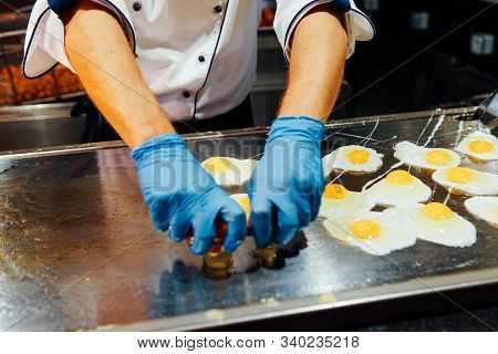 Boiled Eggs Scrambled Eggs Breakfast In The Kitchen Of The Resta