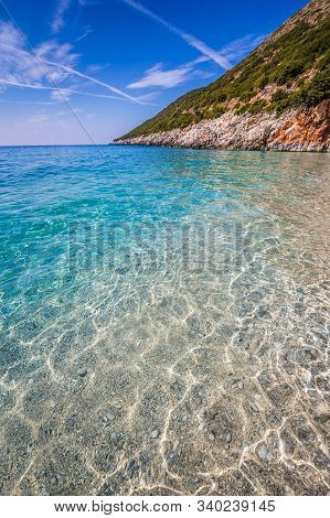 Clear Water Of Gjipe Beach - Himare, Vlore, Albania, Europe